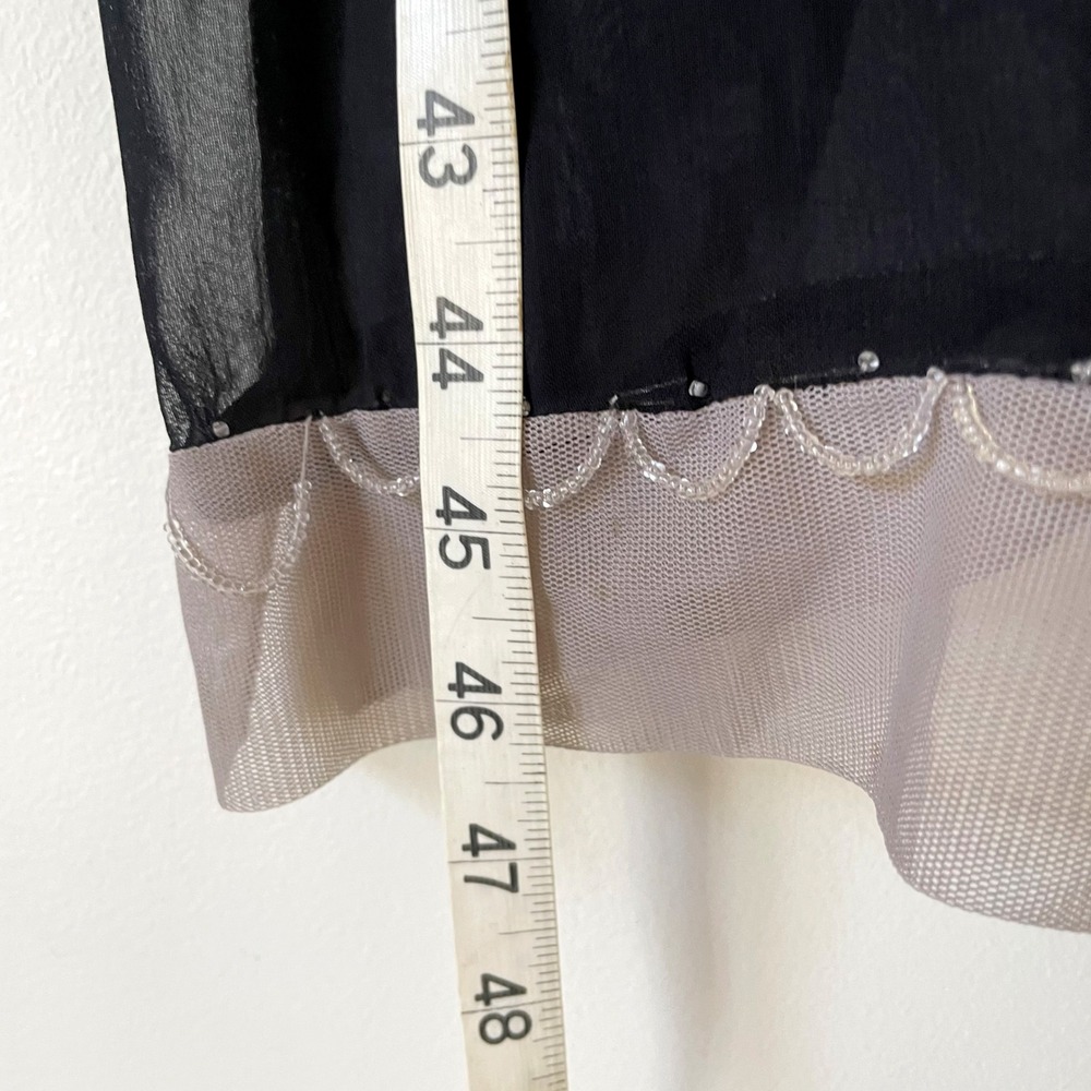 Ecote Vintage Y2K Babydoll Sheer Midi Slip Dress Large Beaded Whimsigoth Fairy - Picture 10 of 13
